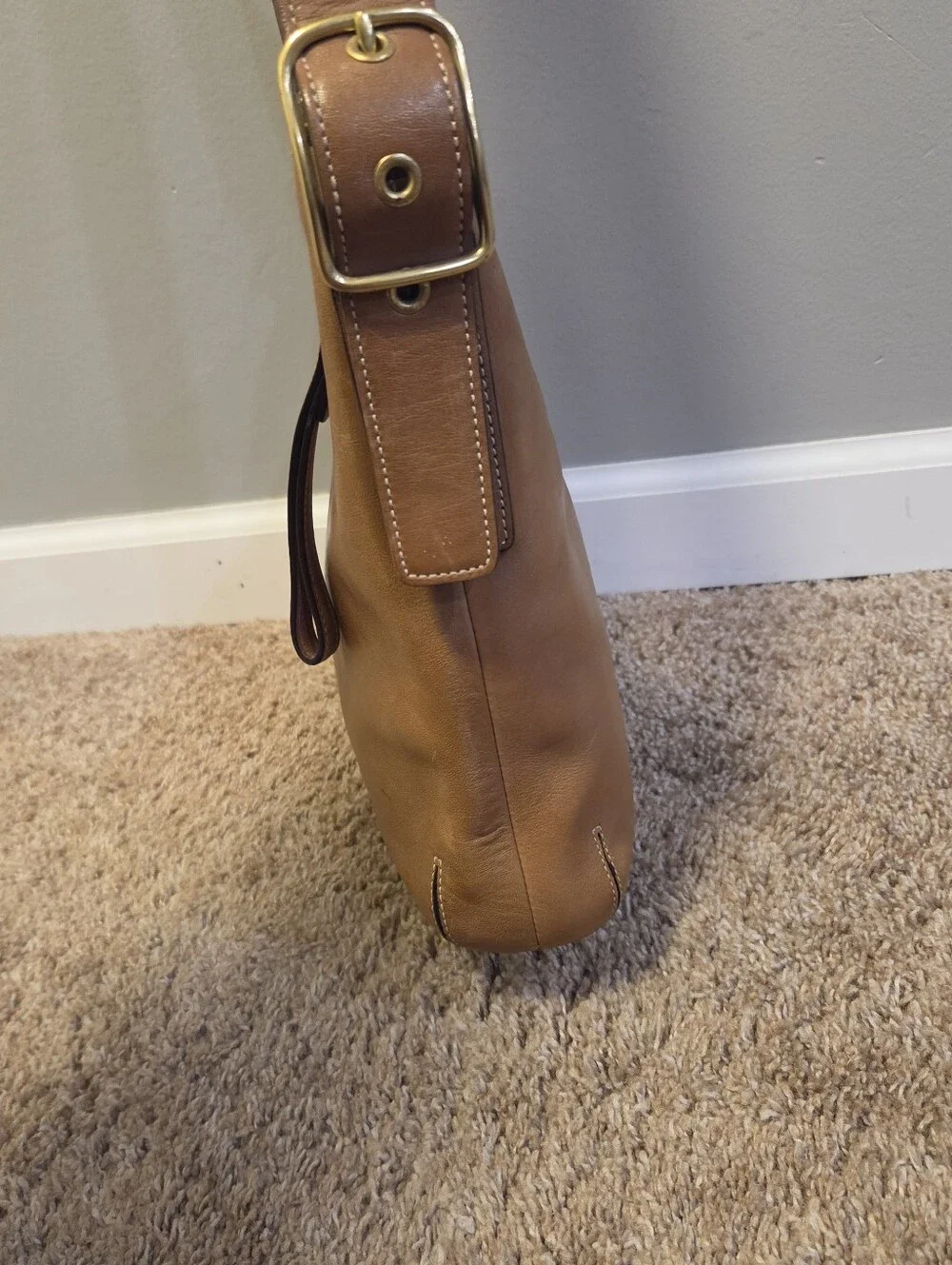 COACH Vintage Legacy Leather Slim Duffle British Tan  Converible Bag 9328